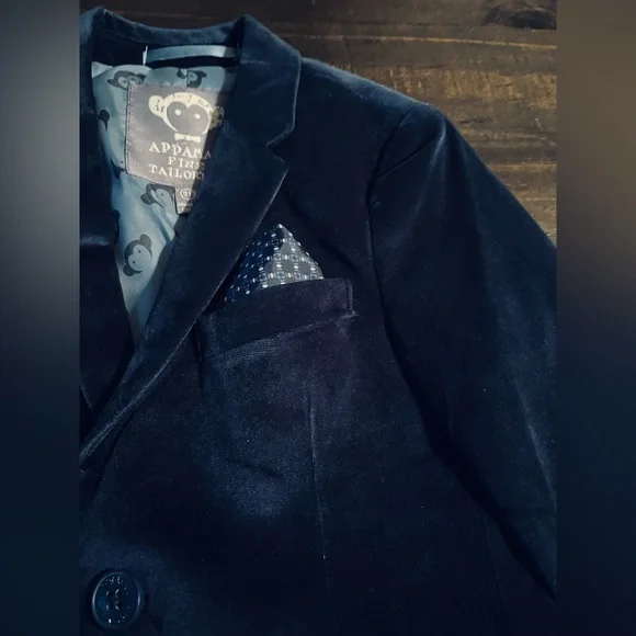 Appaman Elegant Navy Blue Velvet Suit 3T - Picture 3 of 16